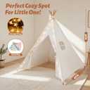 wilwolfer Kids Teepee Tent for Girls or Boys with Carry Case, Foldable Play Tent for Toddler Suit for Indoor and Outdoor Play, Protable Kids Playhouse Children Tent(Mat not Included)