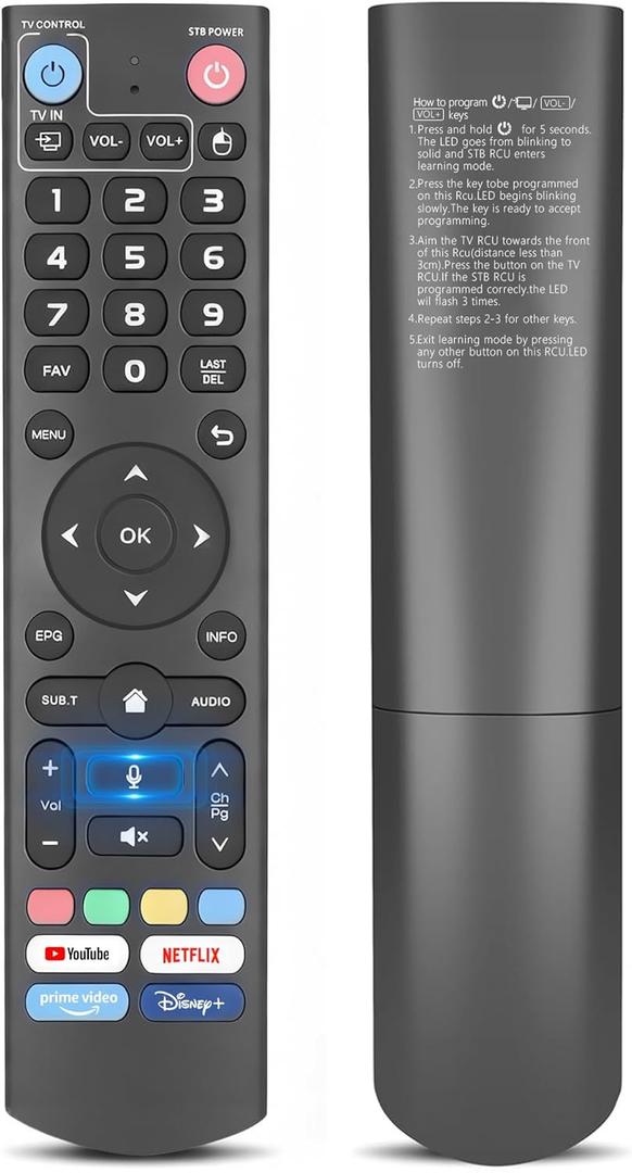 V3 Voice Remote Control for vSeeBox, Replacement for V5 Pro/V3 Plus & Max/Elite/V2 Pro/V1 Series, Universal TV Control and Setup