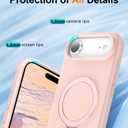 ZHK Liquid Silicone Designed for iPhone Air Case with Magnet Stand, [Precise Camera Lens Protection][Mil-Grade Drop Shockproof][Soft Anti-Scratch Microfiber Lining] Slim Fit Cover, Pink (iPhone Air 6.5 inch)