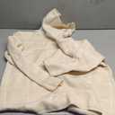 ECOWISH Women Fall Pullover Sweater Turtleneck Plaid Long Sleeve Loose Casual Chunky Checked Knit Winter Sweaters Jumper Tops, Beige, M