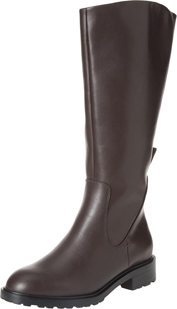 Amazon Essentials Women's Knee High Riding Boot (7.5, Dark Brown)