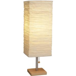 Adesso 8021-12 Dune Table Lamp, 25 in., 100 W Incandescent/ 26W CFL, Natural Rubber Wood/Steel Accents, 1 Table Lamp , White