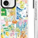 for iPhone 16 Case [Military-Grade Drop Protection/Uplifting Soft TPU Protective/Camera Protection/for Women & Girls]-Vibrant Yellow Motivational Travel Collage with Teddy Bear