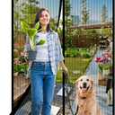 Magnetic Screen Door -Fit Door Size 38.0 x 83.0'' Retractable Screen Door Mesh for Front Door or Sliding Door, Pet & Kid Friendly, Hands-Free Closure Keeps Bugs Out & Lets Breeze in, Stripe Black