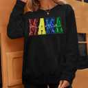 ASTANFY Mama Sweatshirts for Women Boy Mom Graphic Sweatshirt Vintage Cowgirl Outfits Leopard Print Tops (XL)