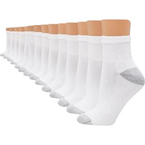 Hanes Women's Value, Ankle Soft Moisture-wicking Socks,  White - 14 Pack (8-12)