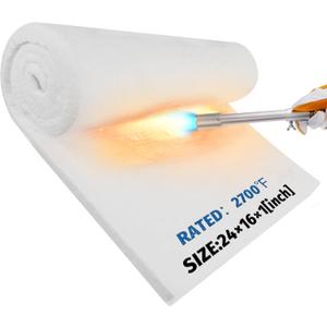 Nelyrho 24"x16"x1" Ceramic Fiber Insulation Blanket, Fireproof & Heat Resistant Up to 2700F, Ideal for Wood Stove Baffle, Fireplaces, Kilns, Forges, Pizza Ovens and More