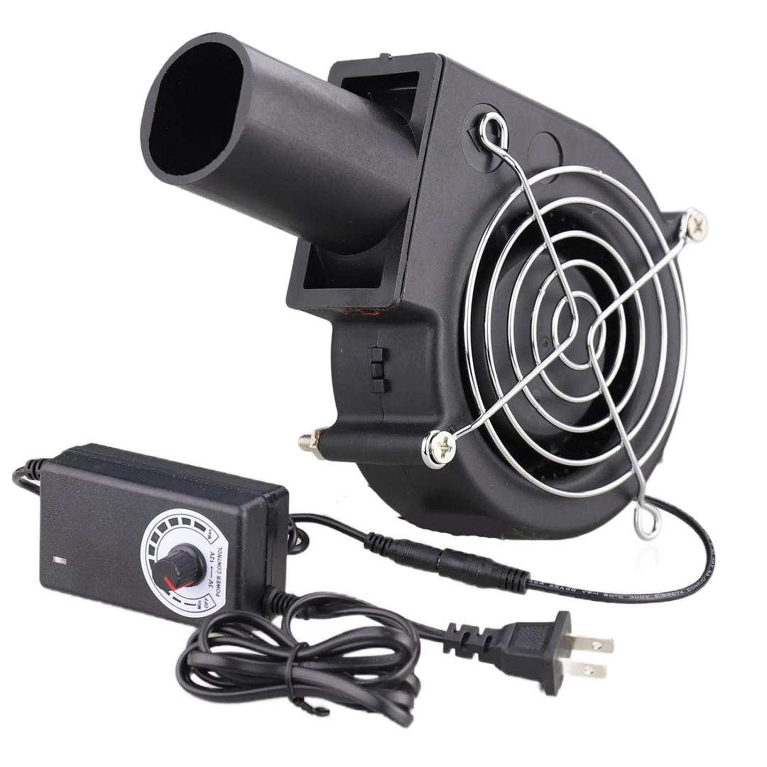 Wathai BBQ Air Mover Blower Fan 12V 97mm x 33mm,Variable Speed Centrifugal Fan with 110V - 240V AC Plug for Camping Quick Charcoal Starter,Outdoor Cooking,Fireplace,Bellows,Wood Stove or Drying Boots