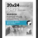 Americanflat 20x24 Picture Frame with Polished Plexiglass - Use as 16x20 Frame with Mat or Display 20x24 Photo Without Mat - Hudson Collection - Wide Picture Frames for Wall Display - Black