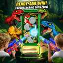 Dinosaur Shooting Game Toys, 2 Air Pump Launcher with Aiming Fun, 3 Dinosaur Theme & 4 Target Score Points, 24 Foam Balls, Indoor Outdoor Toy Gift for Kid Boy 3 4 5 6 7 8 9 10 11 12 Year Old Age 3-12
