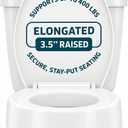 ELLAI Raised Toilet Seat, 3.5” Elevated Elongated Toilet Seat Riser with Soft Close Lid, 400 lb Capacity, White