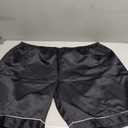 WDIRARA Men's Satin Pajamas Short Sleeve Button Up Top and Shorts Pj Lounge Set (5X-Large, Black)
