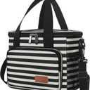Femuar Lunch Bags for Women/Men, Insulated Lunch Bag for Work Office Picnic - Lunch Cooler Bag Leakproof Lunch Box with Adjustable Shoulder Strap - Stripe (Medium Size)
