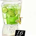 1 Pack Drink Dispenser for Parties 1.6 Gallon, Large 6L Plastic Water Dispenser, Juice Beverage Dispensers for Counter Tops for Restaurants, Hotels, BBQ, Picnic, Party