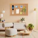 Cork Board Bulletin Board 20" x 30", Wood Framed Corkboards for Wall Decor, Hanging Office Message Board, Large Wall Mounted Notice Pin Board with 15 Push Pins for School, Home & Office, 1 Pack 20" x 30"