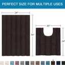 H.VERSAILTEX Bathroom Rugs Bath Rug Set 2 Piece Bathroom Contour Rug Toilet Mat Sets Non Slip Contour Bath Rug Ultra Thick Water Absorbent Striped Bath Mats(36" x 24" Plus 20" x 24" U, Chocolate)