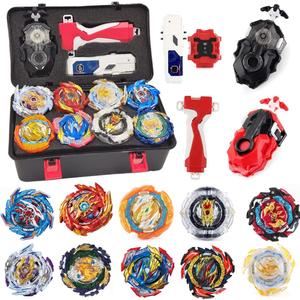 MUSTYBELT Battling Top Burst Gyros Toy Set Toy Gift for Children Boys Ages 6 8 10 12+ Combat Battling Game 10&12 Burst Spinning Tops 3 Two Way Launchers Grip Starter (B-10)