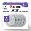 Kidde Smoke & Carbon Monoxide Detector, AA Battery Powered, LED Warning Light Indicators, 4 Pack