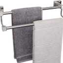 TocTen Double Bath Towel Bar - Thicken SUS304 Stainless Steel Towel Rack for Bathroom, Bathroom Accessories Double Towel Rod Heavy Duty Wall Mounted Square Towel Holder(Brushed Nickel, 16 INCH)