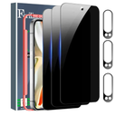 Ferilinso Full Coverage 3 Pack Privacy Screen Protector for Google Pixel 9 Pro [Phone Case Friendly], 3 Pack Tempered Glass Camera Lens Protector Accessories [Auto- Dusting & Adhesive]