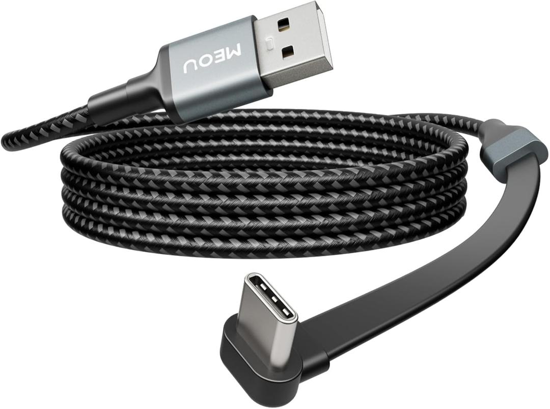 USB to USB C Cable 3.3ft, 60W USB A to USB C Fast Charging Cable, Right Angle USB C Cord Nylon Braided for iPhone 17/16/15, iPad Pro, Samsung Galaxy S21/S22/S23/S24, Note 20 10, Pixel 8, Nintendo etc.