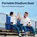 VIVOHOME Stadium Seats with Back Support and Cushion, 2 Pack Portable Bleacher Chairs with Cup Holder and Shoulder Strap, 18.1 X 14.0 X 17.1 in (Blue)