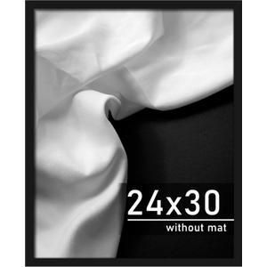 Picrit 24x30 Picture Frame, Black Engineered Wood Posters Frame for Horizontal or Vertical Wall Mounting and Displaying Puzzles and Artwork Photos, 1 Pack