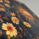 Sun and Moon Celestial Canvas Wall Art Tarot Crescent Moon Wall Decor Pictures Gothic Wildflowers Painting Posters Prints Aesthetic Dark Academia Vibe Artwork For Bedroom Home Decor Framed (12Inx16In Canvas)