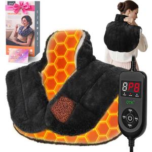 30s Fast Hot Heating Pad for Neck Shoulders and Back, Far Infrared Heating Pad, 6X Deeper Pain Relief, 160, 8 Temp Setting, 4H Auto Off, Memory Function, 23"X20", Birthday Gift to Parent Men Women