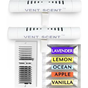Whole Home Air Freshener | 10 Scented Sticks Included | Passive Essential Oil Diffuser | Easier Placement Than HVAC Furnace Filter or AC | Adjustable House Freshener & Fragrance System