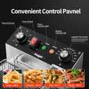 Electric Deep fryer Single Tank Deep Fryer with Basket Capacity 10L Electric Countertop Fryers with 60 Minute Timer for Home Kitchen and Restaurant