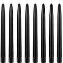 Mega Candles 12 pcs Unscented Self Fitting Black Taper Candles, Hand Poured Wax Candle 10 Inch x 7/8 Inch, Home Décor, Wedding Receptions, Centerpieces, Birthdays, Festivities, Romantic Dinners