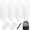 Affordura Boat Fender 4 Pack Boat Bumpers Fenders with 4 Ropes, Boat Bumpers for Pontoon Boat Fenders Inflatable