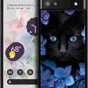 CARLOCA Google Pixel 7a Case, Black Mumbai Clivia Cat, Hard Acrylic Shockproof Anti-Scratch Phone Case