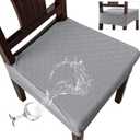 Genina Waterproof Seat Covers for Chairs Seat Covers for Dining Room Chair Slipcovers Kitchen Chair Covers Dining Chair Covers (4 PCS-Rear-covered, Light Grey)