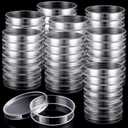 Kigley 400 Pcs Sterile Plastic Petri Dishes with Lids 60mm Dia x 15mm Deep Clear Culture Lab Petri Dishes for Science Experiment Lab Analysis Equipment School Projects Supplies