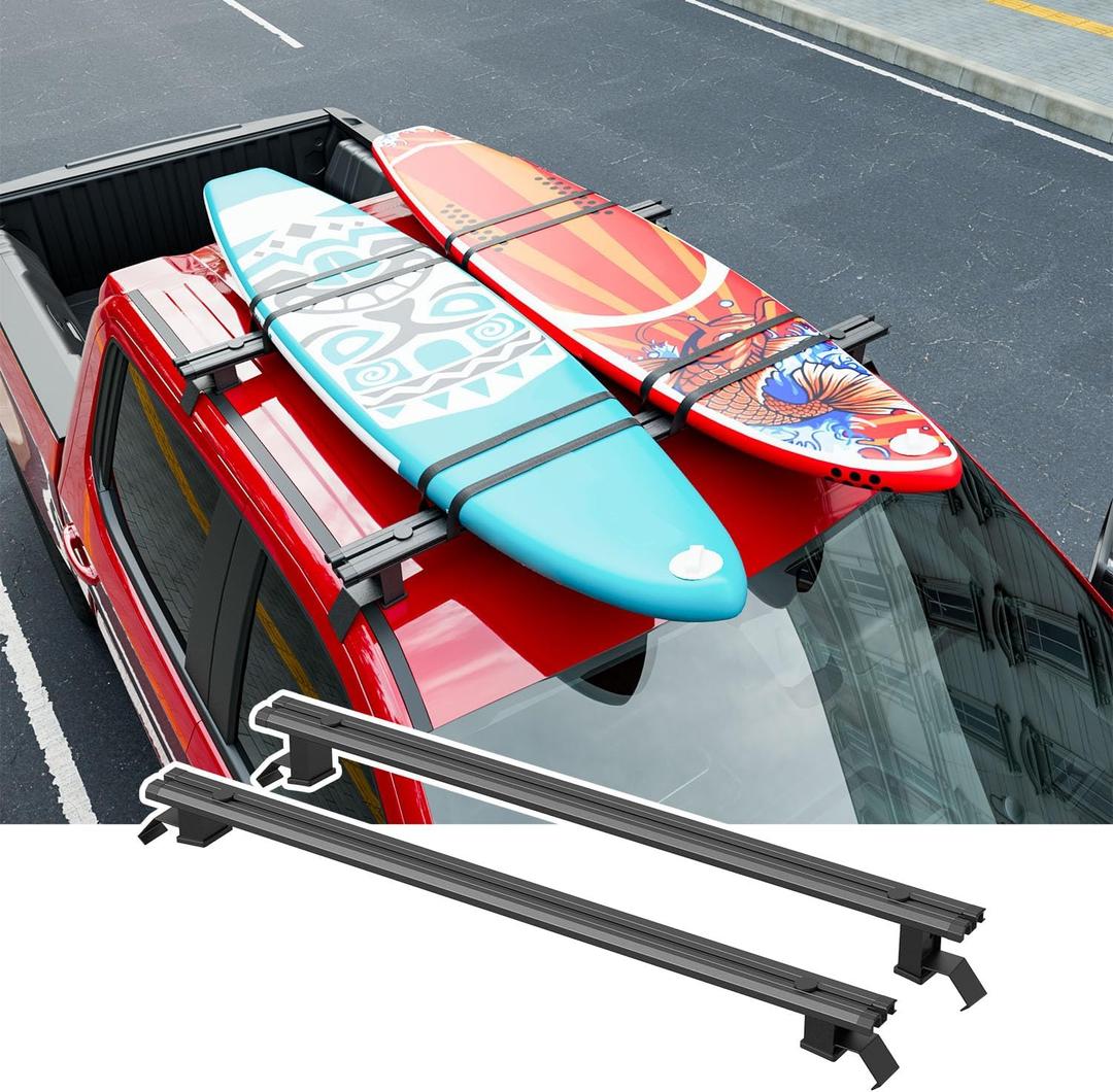 Roof Rack Cross Bars Compatible with 2019-2025 Chevy Silverado 1500 Crew Cab Rooftop Carrier Cargo Rack Replacement for 2019-2025 Chevy Silverado Accessories