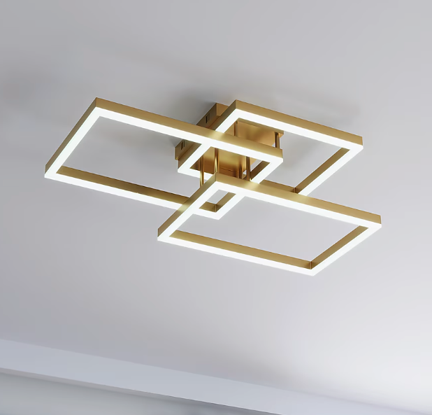 Aiwen 3 -Light 35.43-in Gold Integrated LED Flush Mount Light