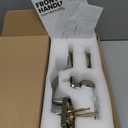 Front Door Handleset Entry Door Handle Set with Cove Knob for Right and Left Handed Sided Doors, Interior and Exterior Entrance Passage Lock, Satin Nickel