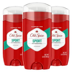 Old Spice Aluminum Free Deodorant For Men, High Endurance, 24/7 Sweat Defense & Odor Protection to Eliminate Odors, 24/7 Freshness & Lasting Scent, Sport Scent, 3.0 oz (Pack of 3)