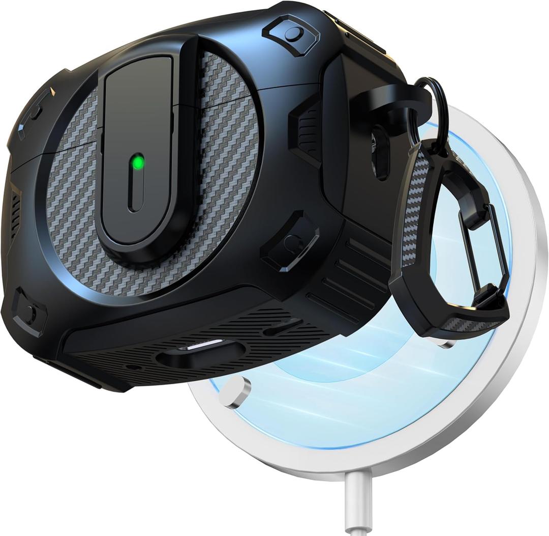 RFUNGUANGO for AirPods Pro 2nd Generation Protective case, 2024 New Space-Themed Protective case. Compatible with Airpods Pro 1/2 and, Works with MagSafe(AirPods Pro2 Case, A-Black)
