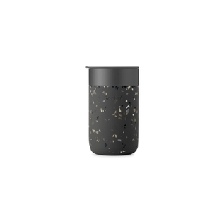 Mora Double Wall Ceramic Coffee Travel Mug with Lid, 14 oz, Portable, Microwave, Dishwasher Safe, Insulated Reusable Tall Cup, Splash Resistant Lid - To Go Tumbler for Car Cup Holder, Nightwaves