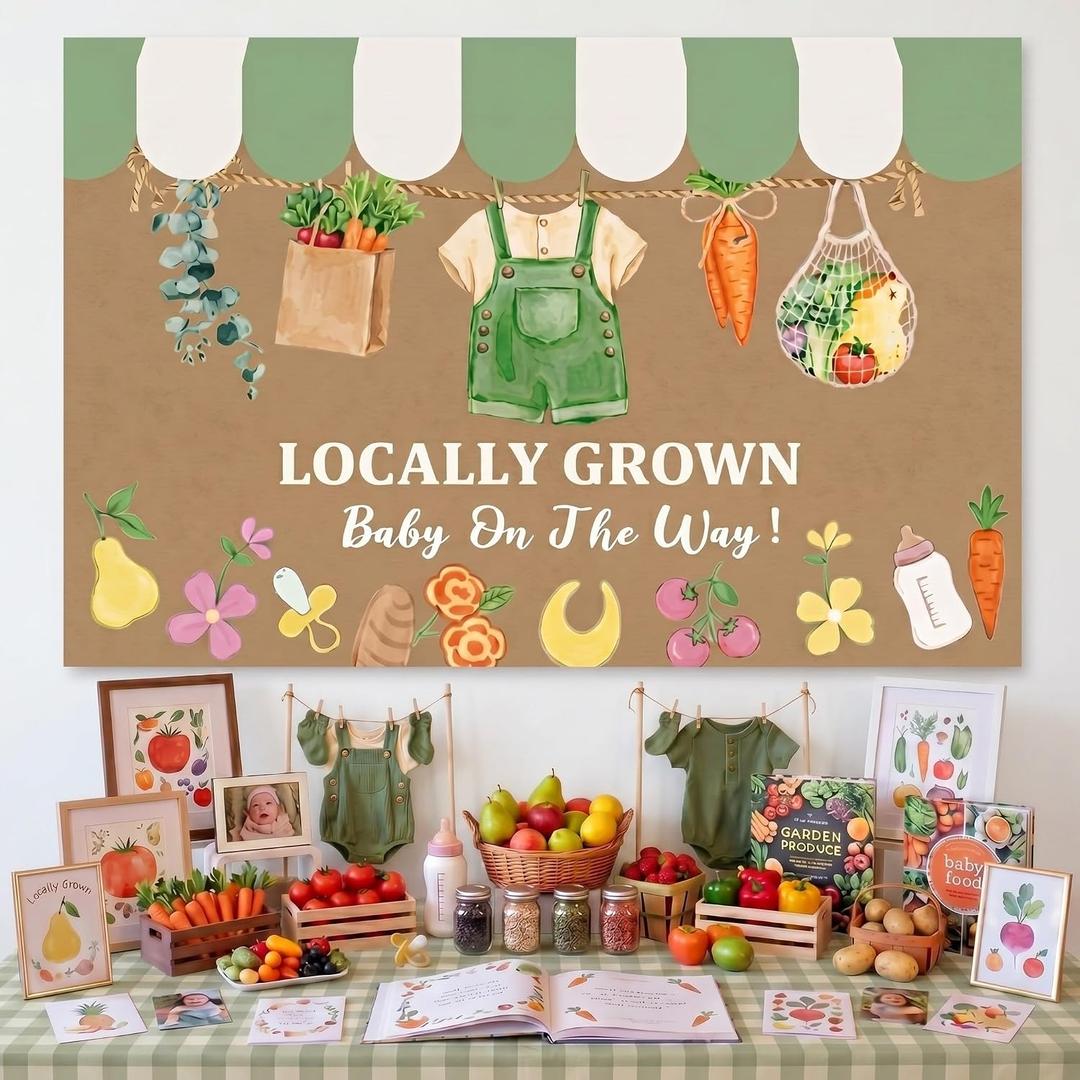 Mindsoft Locally Grown Baby Shower Decoration Brown Paper Backdrop