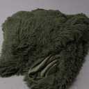 XeGe Luxury Faux Fur Throw, Moss Green Soft 50x60 Fluffy Blanket, Shaggy Plush Decorative Couch Throw, Cute Furry Throw Fuzzy Office Lap Blanket for Bedroom Living Room Sage Green