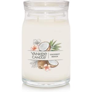Yankee Candle Coconut Beach Scented, Signature 20oz Large Jar 2-Wick Candle, Over 60 Hours of Burn Time