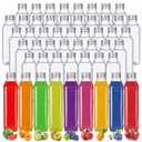 50 Pack 12 oz Plastic Juice Bottles with Caps,PET,Silver