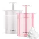 Foam Maker for Face Wash, Face Wash Foamer, Cleanser Foam Maker, Marshmallow Whip Maker Skin Care, Deep Skincare Cleaner Tools for Travel Household 2 Pieces(Pink and White)