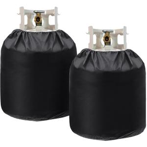 Nuenen 4 Pcs Propane Tank Cover 20 lb Propane Cylinder Cover 12 x 23 Inch Heavy Duty Waterproof Reliable Weather Resistant Rv Gas Cylinder Storage Pocket for Outdoor Grill Accessories Black