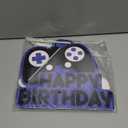 31 Piece Video Game Happy Birthday Cupcake Toppers Cake Toppers Video Gamer Party Decorations Supplies Picks Gaming Theme Birthday Party Banner Game Controller Backdrop for Kid Boys Gaming (Blue)