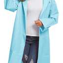 Besshopie EVA Raincoat Waterproof Rain Poncho Reusable Unisex Men Women Long Clear Rain Wear M
